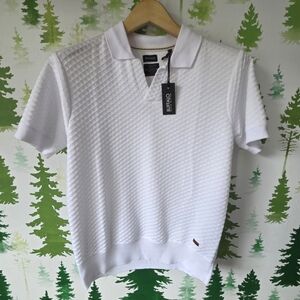 White Buffalo David Bitton Textured Polo Shirt